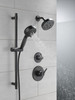 51584-BL Universal Showering Components 7-Setting Slide Bar Hand Shower with Cleaning Spray, Matte Black