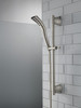 51579-SS Universal Showering Components H2Okinetic Single-Setting Slide Bar Hand Shower, Stainless