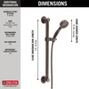 51900-RB Universal Showering Components ActivTouch 9-Setting Hand Shower with Traditional Slide Bar / Grab Bar, Venetian Bronze