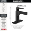 Delta 574-BLMPU-DST Zura Single Handle Bathroom Faucet, Matte Black