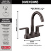 Delta 2559-RBMPU-DST Trinsic Two Handle Centerset Bathroom Faucet, Venetian Bronze