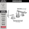 Delta 35543-PR-MPU-DST Trillian Two Handle Widespread Bathroom Faucet, Lumicoat Chrome