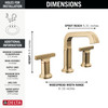 Delta 35587-CZ-PR-DST Tetra Two Handle Widespread Bathroom Faucet, Lumicoat Champagne Bronze