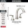 35775-SSPD-PR-DST Stryke Two Handle Widespread Pull Down Bathroom Faucet, Lumicoat Stainless