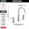35749LF Nicoli Two Handle Widespread Bathroom Faucet, Chrome