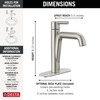 15849LF-SS Nicoli Single Handle Bathroom Faucet, Stainless