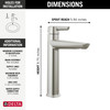 671-SS-PR-DST Galeon Single Handle Mid-Height Bathroom Faucet, Lumicoat Stainless