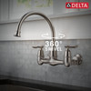 Delta 22722LF-SS Corin Two Handle Wall Mounted Kitchen Faucet, Stainless