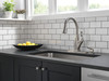 Delta 19806Z-SPSD-DST Cantrall Single Handle Pull Down Kitchen Faucet with Soap Dispenser and ShieldSpray Technology, Spotshield Stainless