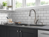 Delta 19806Z-SPSD-DST Cantrall Single Handle Pull Down Kitchen Faucet with Soap Dispenser and ShieldSpray Technology, Spotshield Stainless