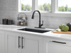9110-BL-DST Westville Single Handle Pull Down Kitchen Faucet, Matte Black