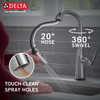 9176T-AR-PR-DST Stryke Single Handle Pull Down Kitchen Faucet with Touch 2O Technology, Lumicoat Arctic Stainless