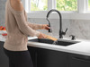 Delta 19831Z-BLSD-DST Hazelwood Single Handle Pull Down Kitchen Faucet with Soap Dispenser and ShieldSpray Technology, Matte Black
