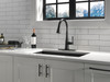 9182T-BL-DST Emmeline Single Handle Pull Down Kitchen Faucet with Touch2O Technology, Matte Black