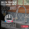 9197T-PR-DST Cassidy Single Handle Pull Down Kitchen Faucet with Touch2O and ShieldSpray Technologies, Lumicoat Chrome