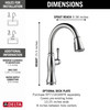 9197-AR-PR-DST Cassidy Single Handle Pull Down Kitchen Faucet, Lumicoat Arctic Stainless