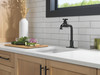 1990LFC-BL Broderick True Bar Kitchen Faucet, Matte Black