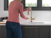 9190T-CZ-DST Broderick Single Handle Pull Down Kitchen Faucet with Touch2O Technology, Champagne Bronze