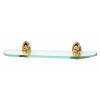 Alno Classic Traditional A8050-18-PB 18-in Glass Shelf with Brackets Traditional in Polished Brass