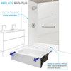 Transolid FZSTR6336-31 Trimslate 63-in x 36-in Tub Replacement Shower Base with Adjustable Single Threshold and End Drain, White