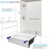 Transolid FZSP6032-60 Trimslate Plus 60-in x 32-in Zero Threshold Tub Replacement Shower Base with End Drain, Calcite