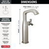 7766-SS-PR-DST Stryke 6.56-in x 4.38-in x 11.19-in Single Handle Vessel Bathroom Faucet, Lumicoat Stainless