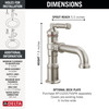 Delta 584-SS-PR-DST Broderick 7.13-in x 2.00-in x 7.56-in Single Handle Bathroom Faucet, Lumicoat Stainless