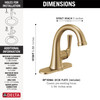 Delta 533LF-CZMPU Kayra 6.75-in x 6.00-in x 6.88-in Single Handle Bathroom Faucet, Champagne Bronze
