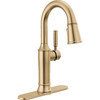 9984-CZ-PR-DST Renaldi 8.81-in x 2.81-in x 14.44-in Single-Handle Pull-Down Bar and Prep Faucet, Lumicoat Champagne Bronze