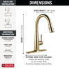 9113-CZ-DST Essa 9.38-in x 11.00-in x 15.75-in Single-Handle Pull-Down Kitchen Faucet, Champagne Bronze