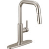 19868LF-SS Nicoli 11.06-in x 10.75-in x 15.75-in Single-Handle Pull-Down Kitchen Faucet, Stainless