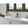 Delta 19868LF-GZ Nicoli 11.06-in x 10.75-in x 15.75-in Single-Handle Pull-Down Kitchen Faucet, Matte Black and Champagne Bronze