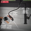 Delta 19868LF-GZ Nicoli 11.06-in x 10.75-in x 15.75-in Single-Handle Pull-Down Kitchen Faucet, Matte Black and Champagne Bronze