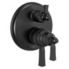 T27T956-BL Dorval Traditional 2-Handle Monitor 17T Series Valve Trim with 6 Setting Diverter, Matte Black