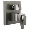 T27T943-KS-PR Trillian Two-Handle Monitor 17T Series Valve Trim with 6-Setting Diverter, Lumicoat Black Stainless