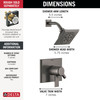 T17299-KS-PR Pivotal Monitor 17 Series H2Okinetic Shower Trim, Lumicoat Black Stainless