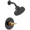142749-GZ Nicoli Monitor 14 Series Shower Only, Matte Black Champagne Bronze