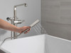T4789-SS-PR-LHP-FL Tetra Delta Tetra Floor Mount Tub Filler Trim, Lumicoat Stainless