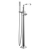 T4789-PR-LHP-FL Tetra Delta Tetra Floor Mount Tub Filler Trim, Lumicoat Chrome