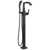 T4776-BLFL Stryke Delta Stryke Single Handle Floor Mount Tub Filler Trim, Matte Black