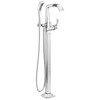 T4776-FL Stryke Delta Stryke Single Handle Floor Mount Tub Filler Trim, Chrome