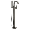 T4746-KS-PR-FL Trillian Delta Trillian Single Handle Floor Mount Tub Filler Trim, Lumicoat Black Stainless