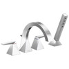 T4746-PR Trillian Delta Trillian Two-Handle Roman Tub Trim with Hand Shower, Lumicoat Chrome