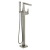 T4743-SS-PR-FL Trillian Delta Trillian Single Handle Floor Mount Tub Filler Trim, Lumicoat Stainless