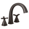 T27776-RB Stryke Delta Stryke Three Hole Roman Tub Trim, Venetian Bronze