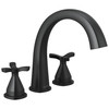 T27776-BL Stryke Delta Stryke Three Hole Roman Tub Trim, Matte Black