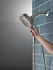 Delta 58474-SS-PR25 Universal Showering Components H2Okinetic In2ition 5-Setting Two-in-One Shower, Lumicoat Stainless
