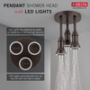 Delta 57190-RB25-L Universal Showering Components H2Okinetic Pendant Raincan Shower Head with LED Light, Venetian Bronze