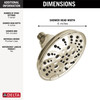 52669-PN-PR Universal Showering Components H2Okinetic 5-Setting Traditional Raincan Shower Head, Lumicoat Polished Nickel