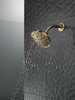 Delta 52669-CZ-PR Universal Showering Components H2Okinetic 5-Setting Traditional Raincan Shower Head, Lumicoat Champagne Bronze